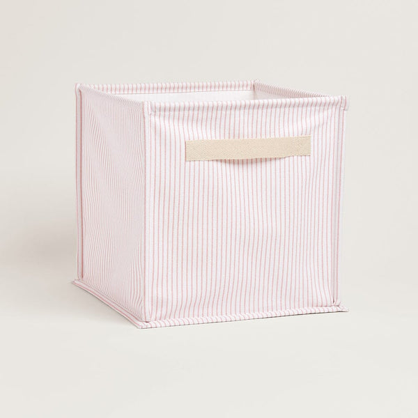 Canvas Storage Cube, Pink Stripe