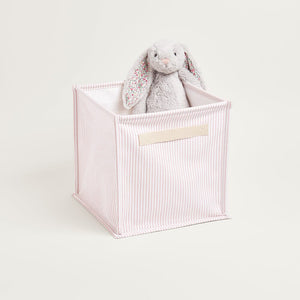 Canvas Storage Cube, Pink Stripe