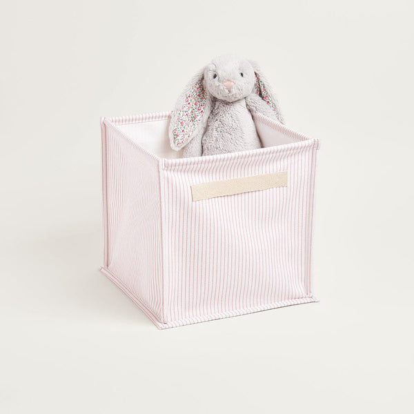 Canvas Storage Cube, Pink Stripe