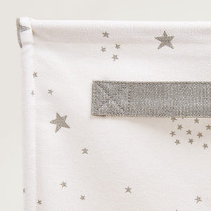 Canvas Storage Cube, White Scattered Stars	
