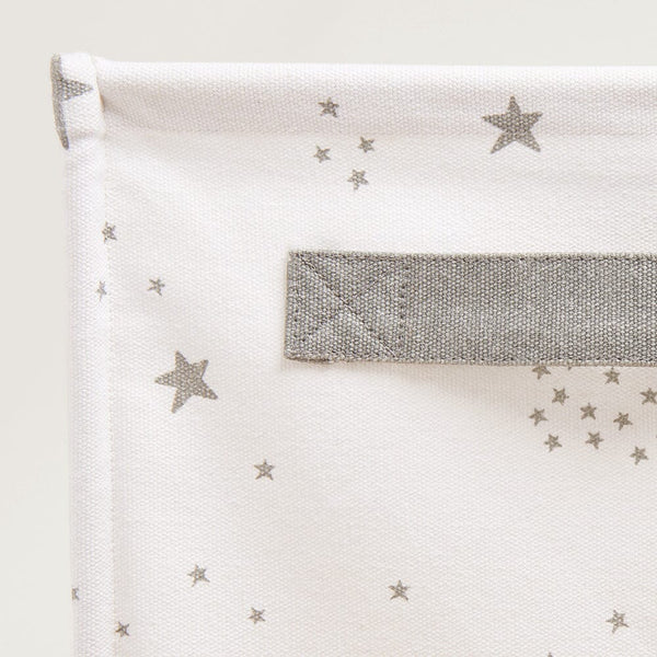 Canvas Storage Cube, White Scattered Stars	