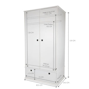 Star Bright Wardrobe, Bright White	