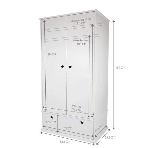 Star Bright Wardrobe, Bright White	