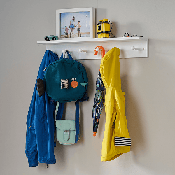 Shaker Peg Rail with Shelf, White