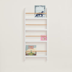 Greenaway Narrow Bookcase, White/Natural	