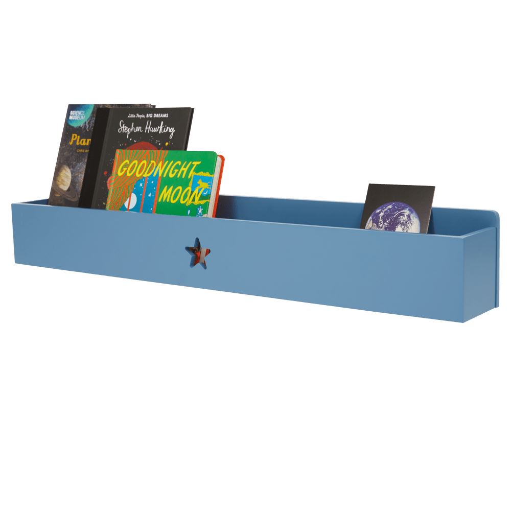 Star Book Ledge Wall Shelf, Galaxy Blue