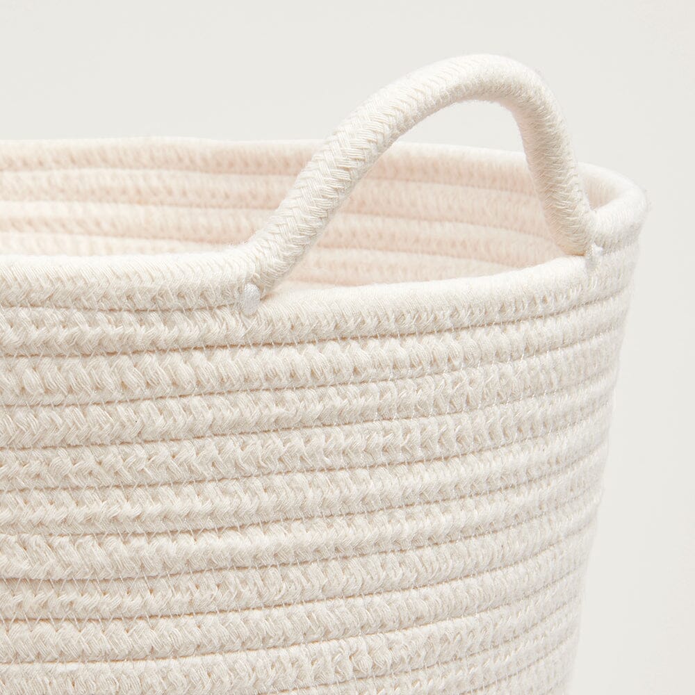 Rope Storage Basket, Ivory & Rose Pink	