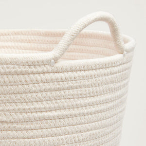 Rope Storage Basket, Ivory & Rose Pink