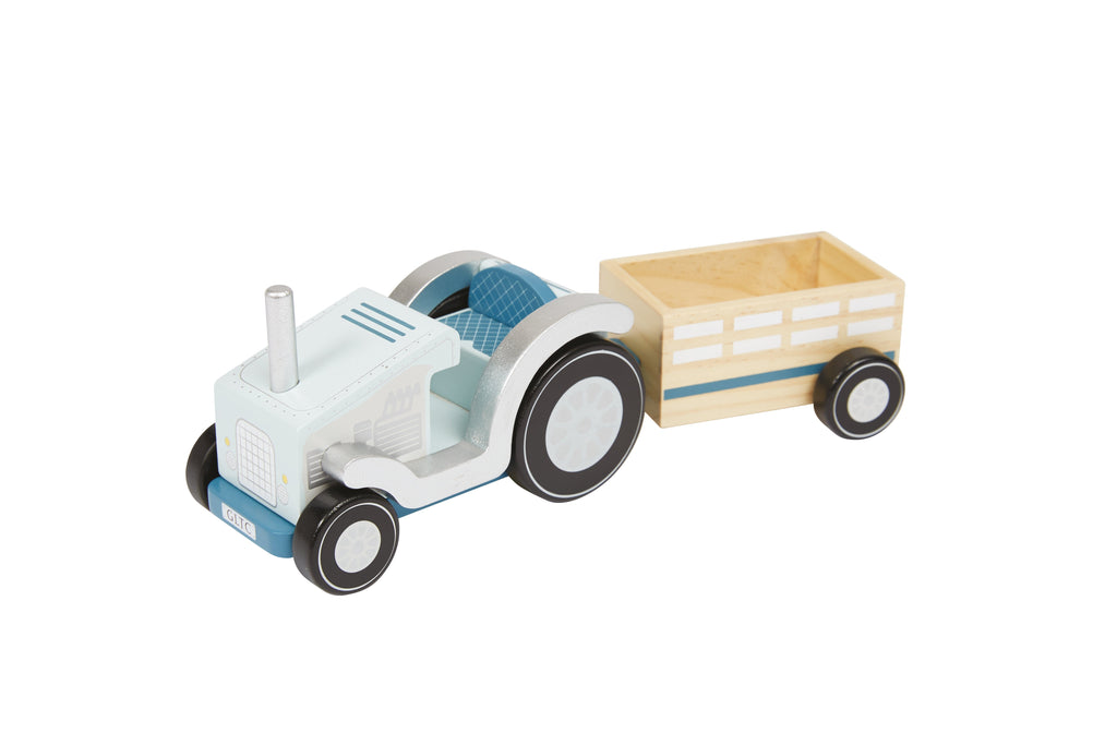 Wooden Tractor Toy & Farmers Set