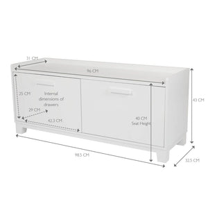 Blake Storage Bench, White