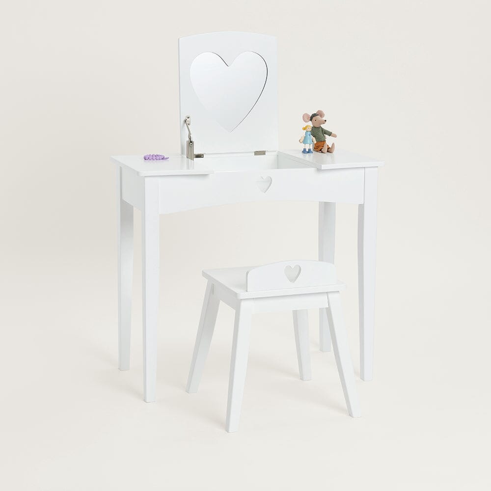 White Sweetheart Kid's Dressing Table & Stool
