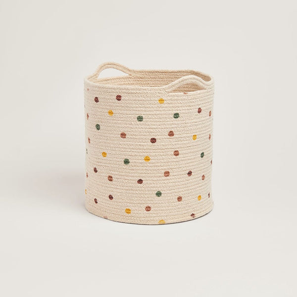 Woven Storage Basket, Pastel Spot	
