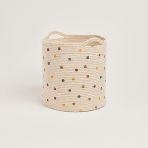 Woven Storage Basket, Pastel Spot