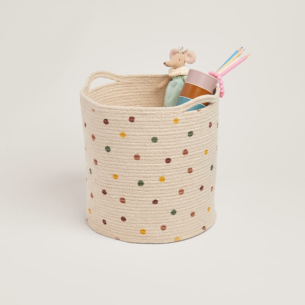 Woven Storage Basket Pastel Spot