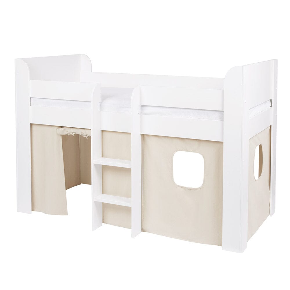 Paddington Mid Sleeper, Natural Bed Curtains	