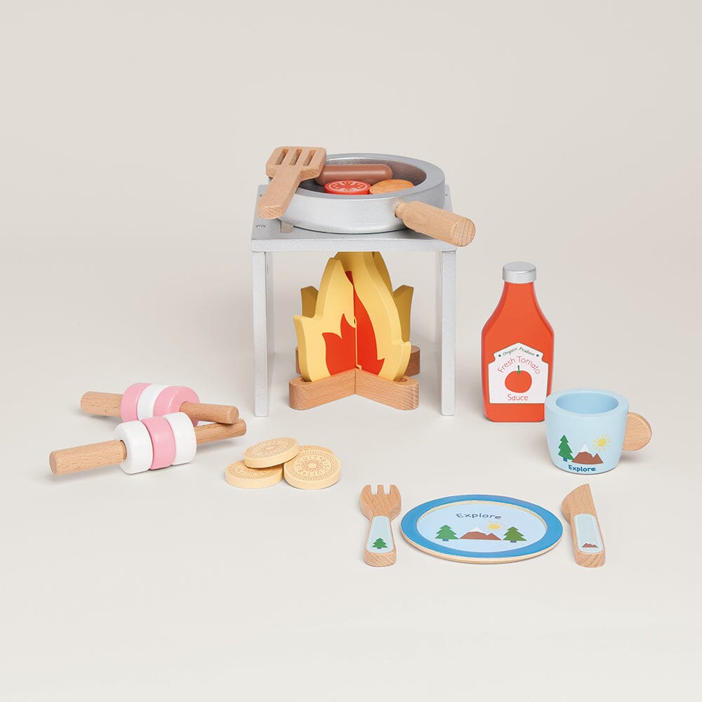 Wooden Campfire Cooking Set