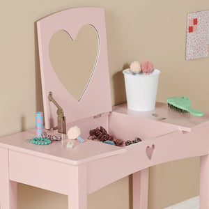 Sweetheart Dressing Table & Stool, Chalk Pink