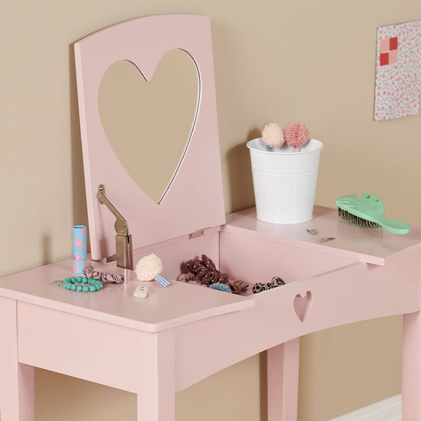 Sweetheart Dressing Table & Stool, Chalk Pink