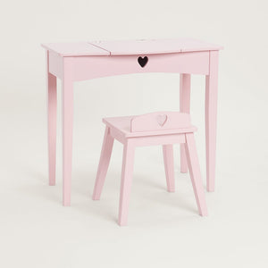 Sweetheart Dressing Table & Stool, Chalk Pink