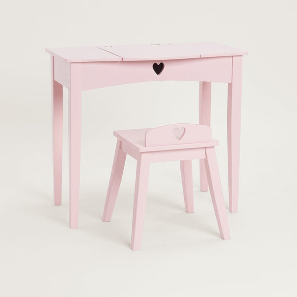 Sweetheart Dressing Table & Stool, Chalk Pink