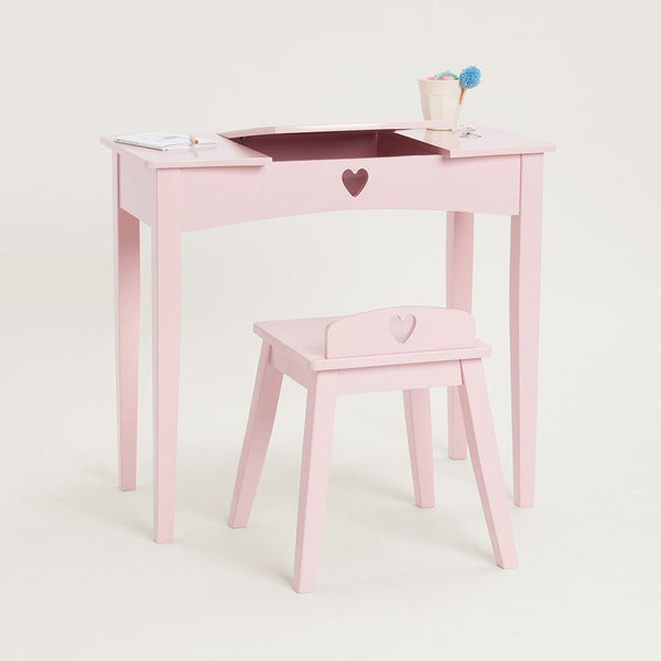 Sweetheart Dressing Table & Stool, Chalk Pink	