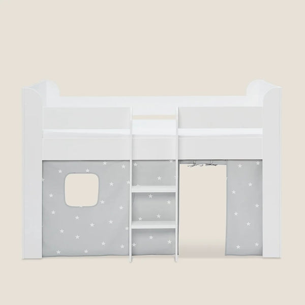Paddington Mid Sleeper, Grey Stardust Curtains