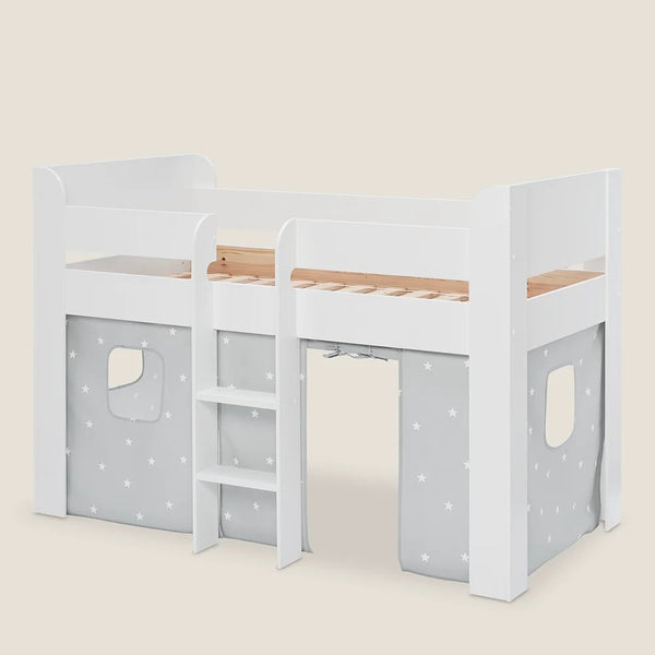 Paddington Mid Sleeper, Grey Stardust Curtains