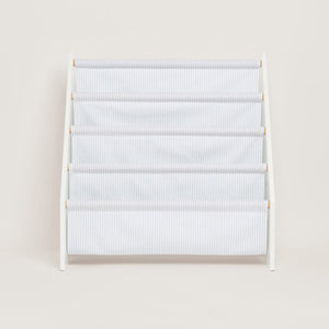 Sling Bookcase, Fine Blue Stripe