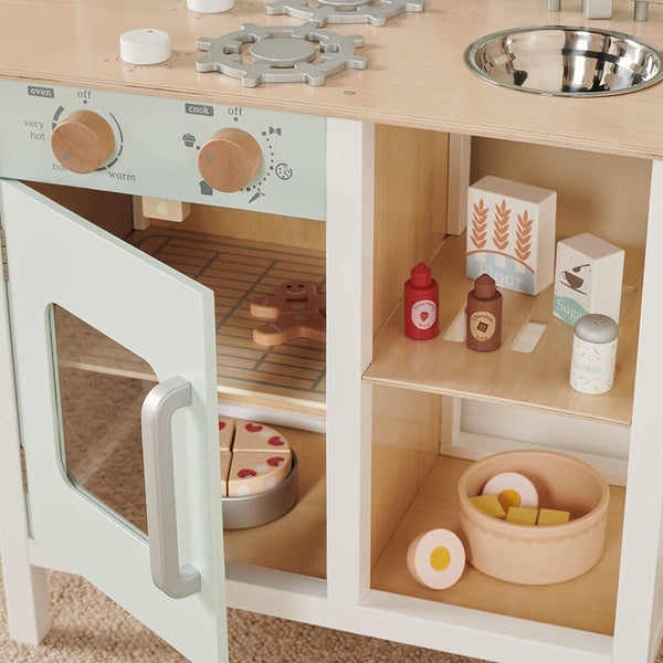 Let's Bake Wooden Play Kitchen Set, Mint	