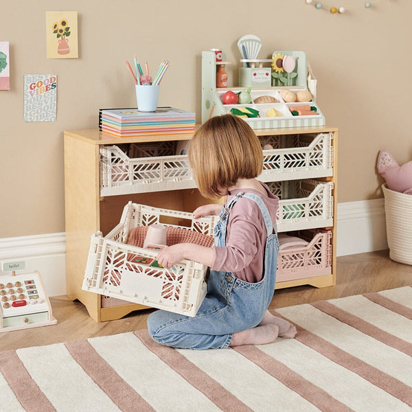 Aykasa Midi Folding Crate, Warm Taupe