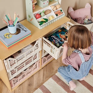 Aykasa Midi Folding Crate, Warm Taupe