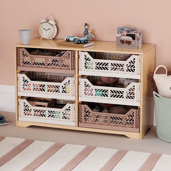 Aykasa Midi Folding Crate, Warm Taupe