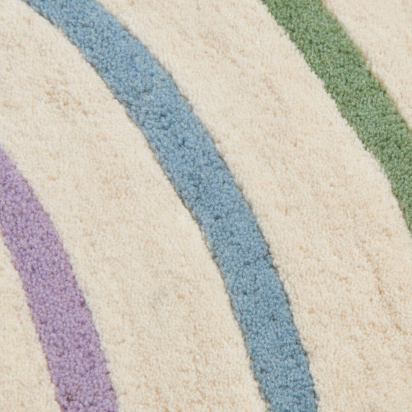 Rainbow Stripe Semi-Circle Rug	