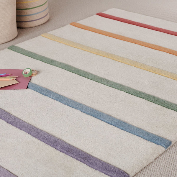 Rainbow Stripe Rug, XL 200 x 140 (cm)	