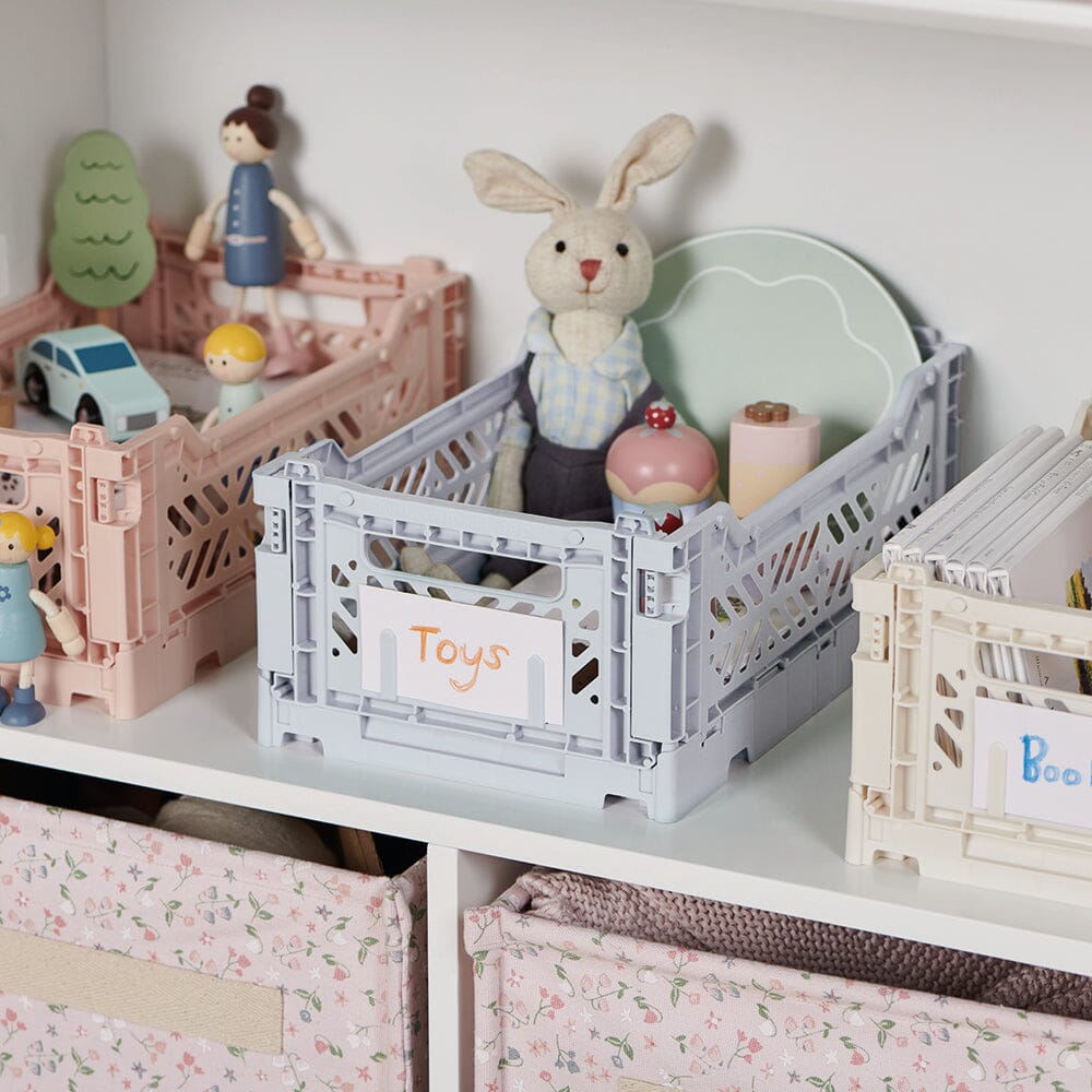 Aykasa Mini Folding Crate, Pale Blue