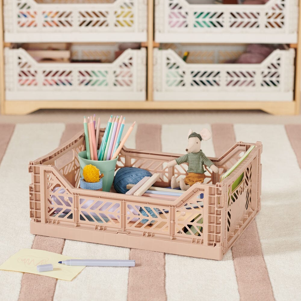 Aykasa Midi Folding Crate, Warm Taupe