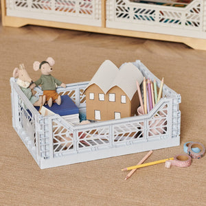 Aykasa Midi Folding Crate, Pale Blue	