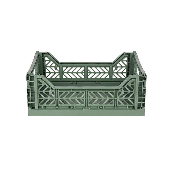 Aykasa Midi Folding Crate, Almond Green	