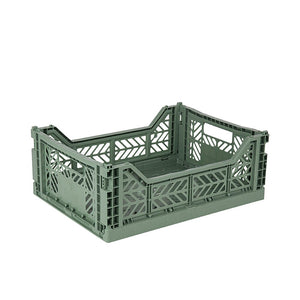 Aykasa Midi Folding Crate, Almond Green	