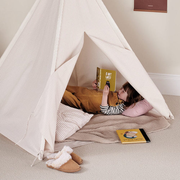 Personalised Play Teepee, Natural Stripe