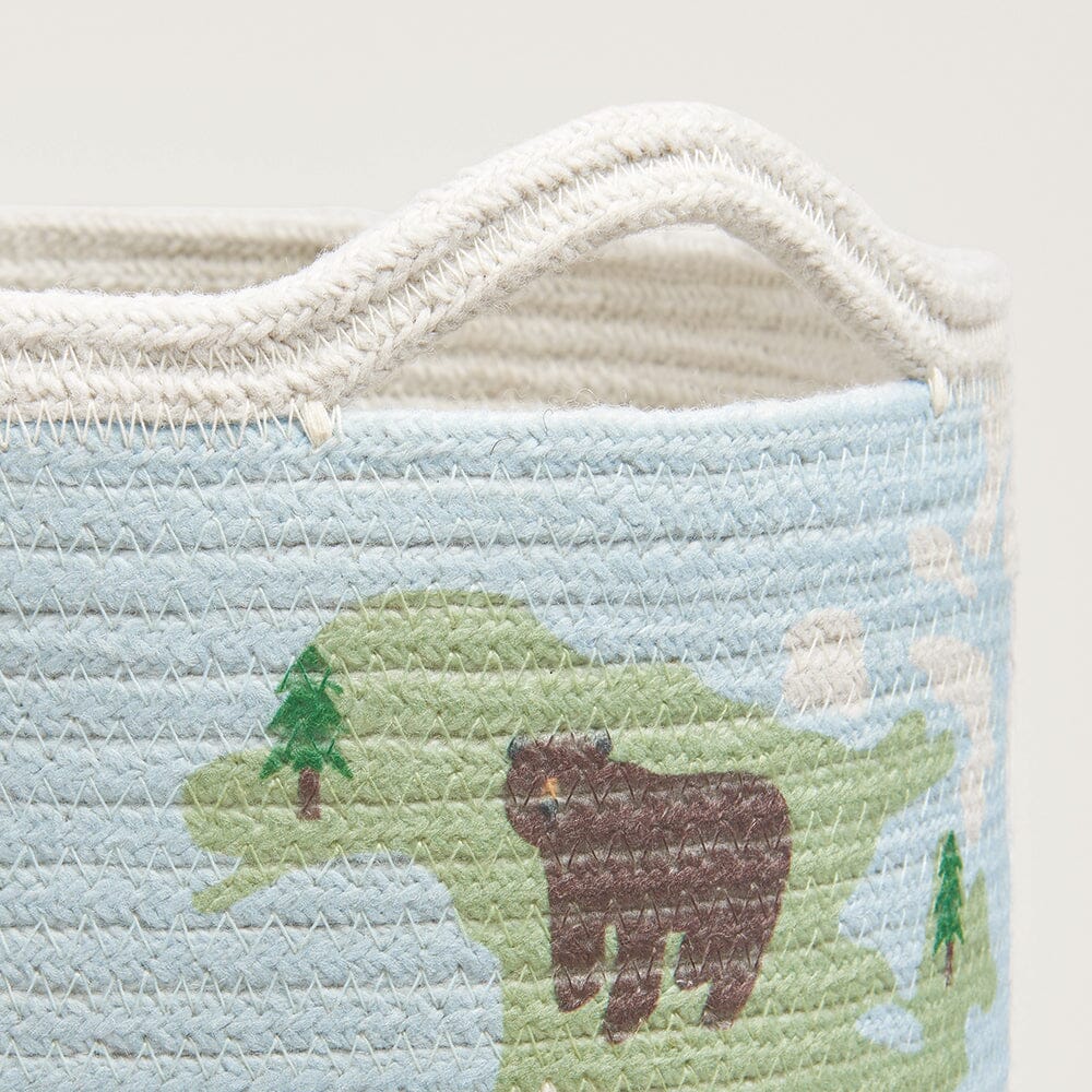 Woven Storage Basket, World Map	