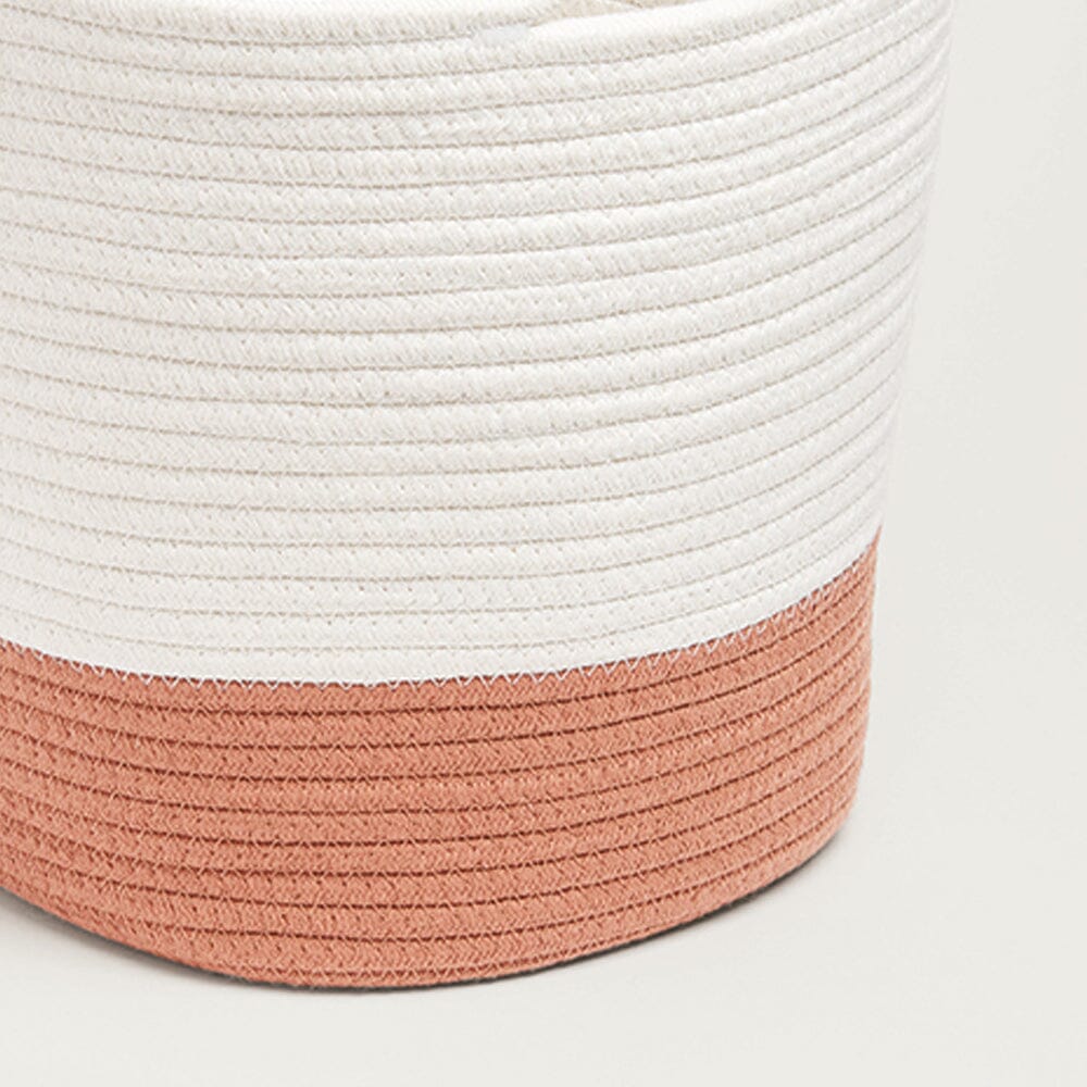 Rope Storage Basket, Ivory and Terracotta	