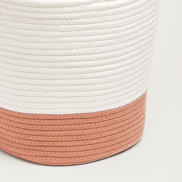 Rope Storage Basket, Ivory and Terracotta	