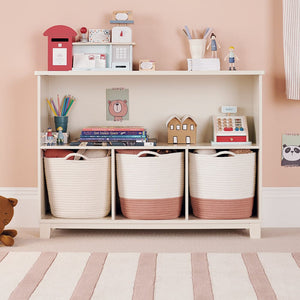 Rope Storage Basket, Ivory and Terracotta
