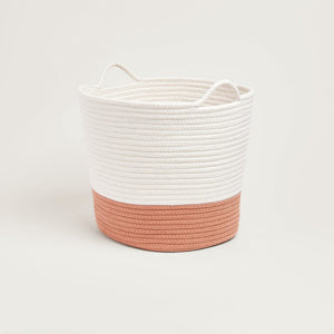 Rope Storage Basket, Ivory and Terracotta