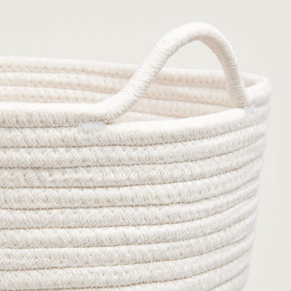 Rope Storage Basket, Ivory and Terracotta
