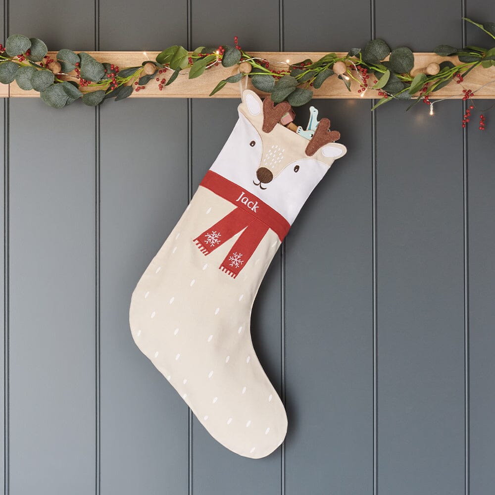 Personalised Christmas Stocking, Reindeer