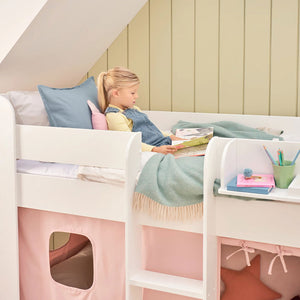 Paddington Bunk Bed, Chalk Pink Bed Curtains	