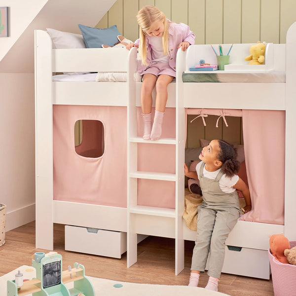 Paddington Bed Curtains - Chalk Pink