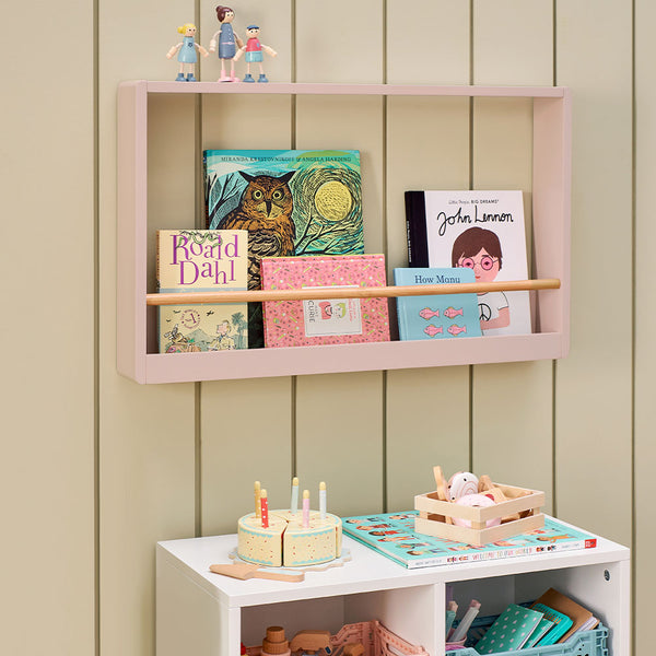 Nightingale Book Display Shelf, Chalk Pink